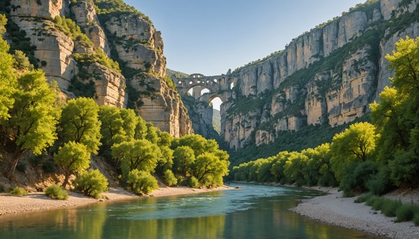 Exploration des Gorges de Vallon Pont d'Arc en Ardèche, France